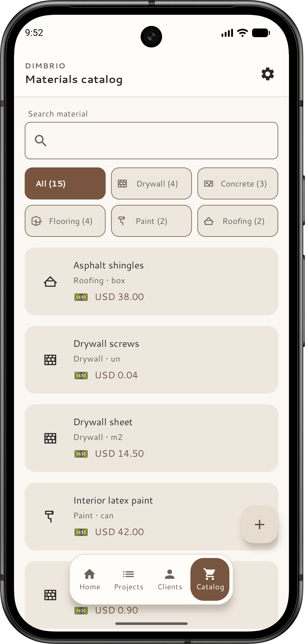 Dimbrio statistics screen
