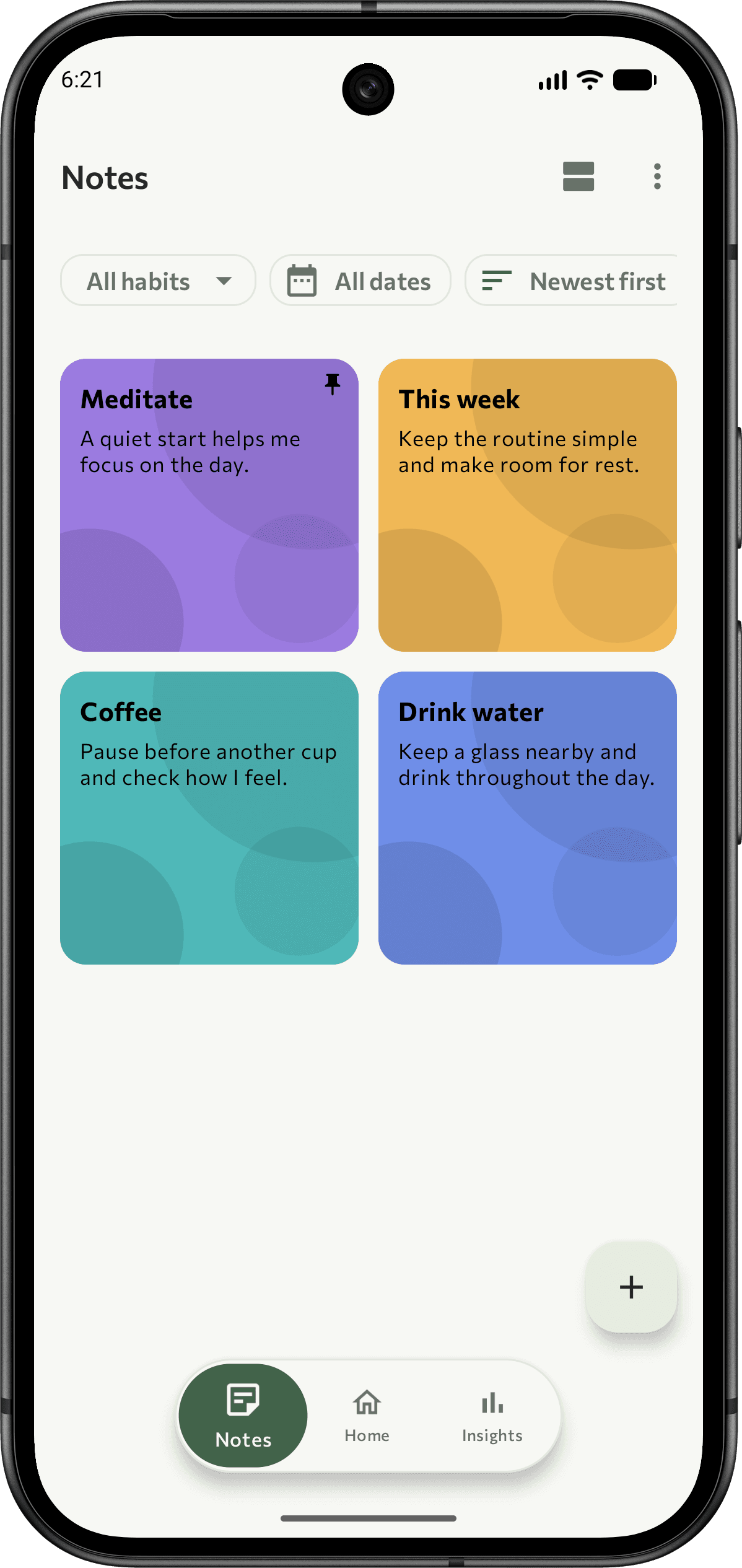 habni notes screen