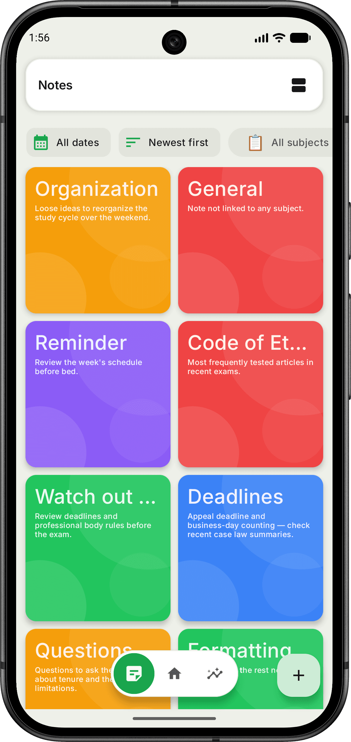 Streaq notes screen